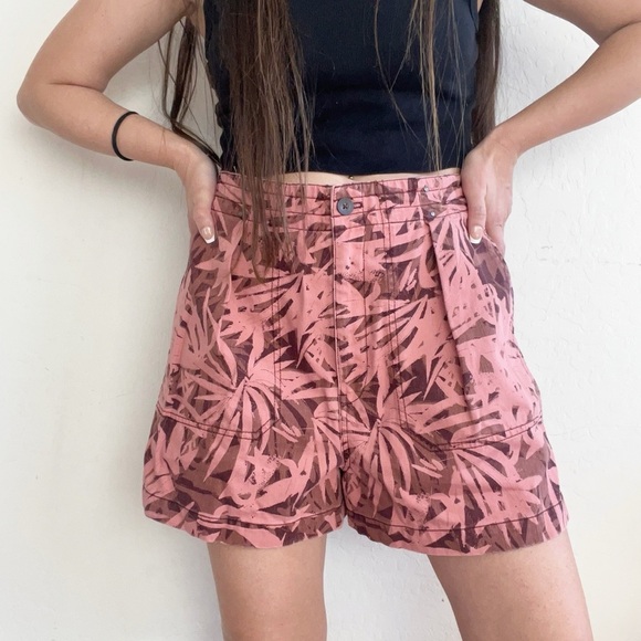 Free People Printed Rough Roads Utility Shorts - Picture 1 of 8